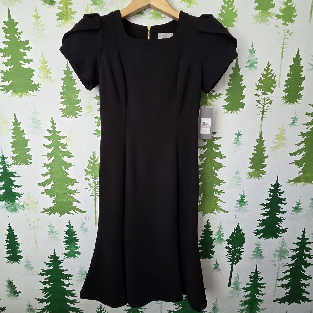 Marc New York Short Sleeve Midi Fit + Flare Dress